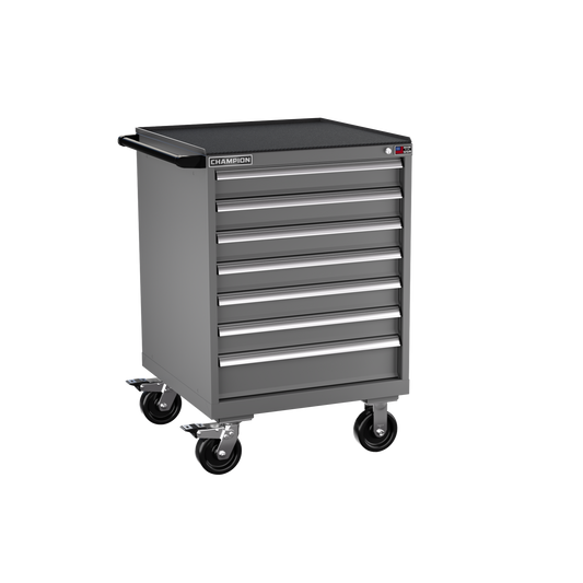 Champion Tool Storage SW1500-0701IL-MB8-RT-DG 7-Drawer Standard Depth Mobile Modular Cabinet SW0701IL | 28-1/4"W x 42-1/4"H x 28-1/2"D, Dark Gray