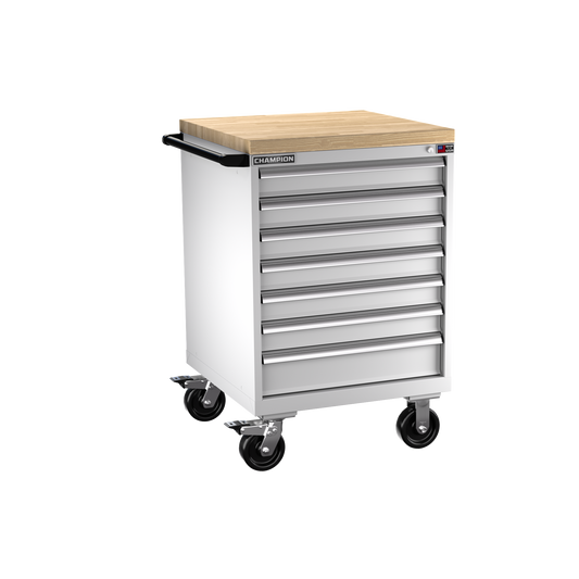 Champion Tool Storage SW1500-0701ILC-MB8-BBT-LG 7-Drawer Standard Depth Mobile Modular Cabinet SW0701ILC | 28-1/4"W x 43-1/4"H x 28-1/2"D, Light Gray
