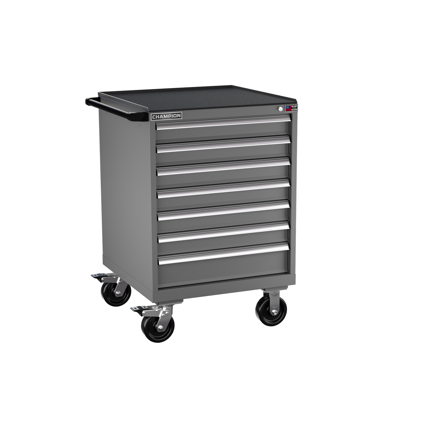 Champion Tool Storage SW1500-0701ILC-MB8-RT-DG 7-Drawer Standard Depth Mobile Modular Cabinet SW0701ILC | 28-1/4"W x 42-1/4"H x 28-1/2"D, Dark Gray