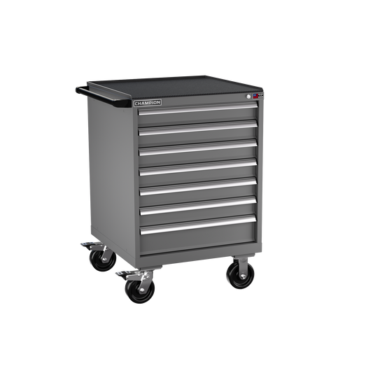 Champion Tool Storage SW1500-0701ILC-MB8-RT-DG 7-Drawer Standard Depth Mobile Modular Cabinet SW0701ILC | 28-1/4"W x 42-1/4"H x 28-1/2"D, Dark Gray