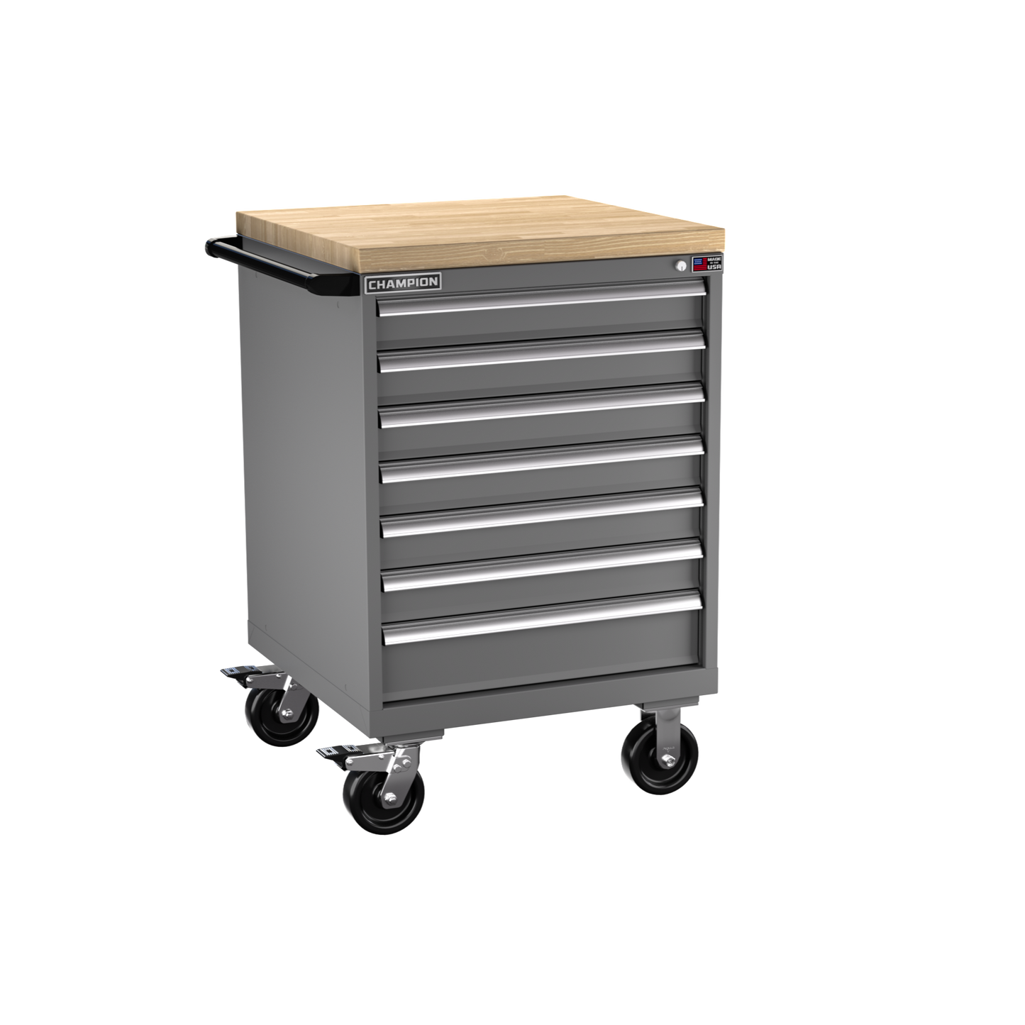 Champion Tool Storage SW1500-0702IL-MB8-BBT-DG 7-Drawer Standard Depth Mobile Modular Cabinet SW0702IL | 28-1/4"W x 43-1/4"H x 28-1/2"D, Dark Gray