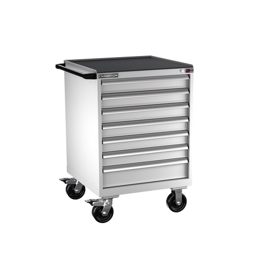Champion Tool Storage SW1500-0702IL-MB8-RT-LG 7-Drawer Standard Depth Mobile Modular Cabinet SW0702IL | 28-1/4"W x 42-1/4"H x 28-1/2"D, Light Gray