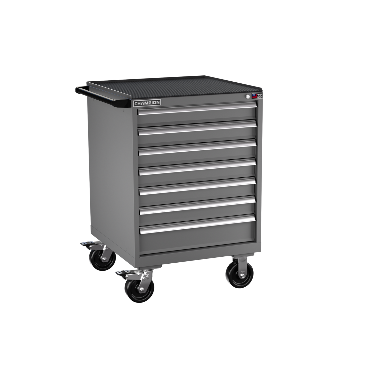 Champion Tool Storage SW1500-0702ILC-MB8-RT-DG 7-Drawer Standard Depth Mobile Modular Cabinet SW0702ILC | 28-1/4"W x 42-1/4"H x 28-1/2"D, Dark Gray