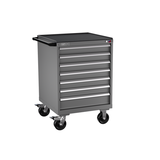 Champion Tool Storage SW1500-0702ILC-MB8-RT-DG 7-Drawer Standard Depth Mobile Modular Cabinet SW0702ILC | 28-1/4"W x 42-1/4"H x 28-1/2"D, Dark Gray