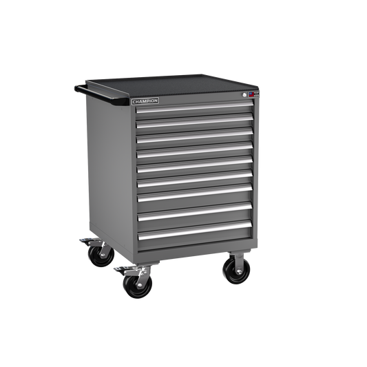 Champion Tool Storage SW1500-0901ILC-MB8-RT-DG 9-Drawer Standard Depth Mobile Modular Cabinet SW0901ILC | 28-1/4"W x 42-1/4"H x 28-1/2"D, Dark Gray