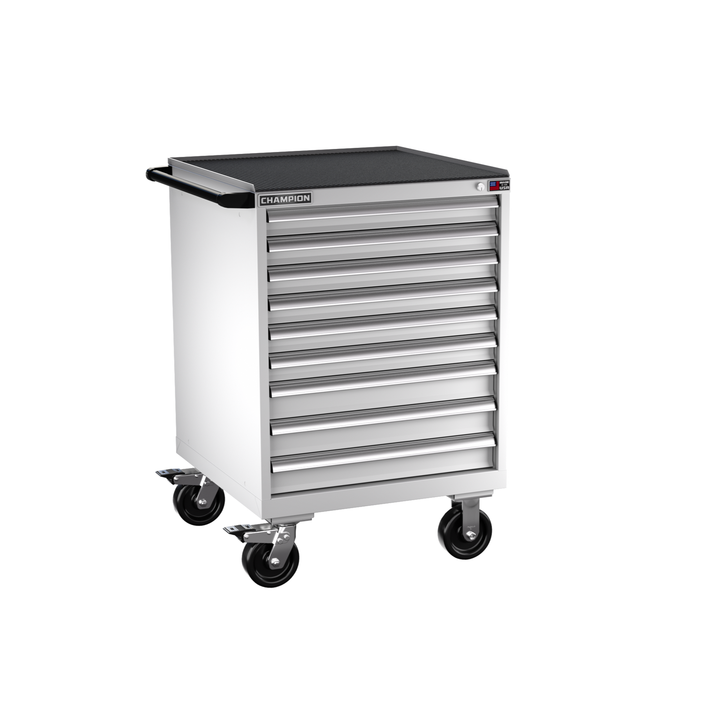 Champion Tool Storage SW1500-0901ILC-MB8-RT-LG 9-Drawer Standard Depth Mobile Modular Cabinet SW0901ILC | 28-1/4"W x 42-1/4"H x 28-1/2"D, Light Gray