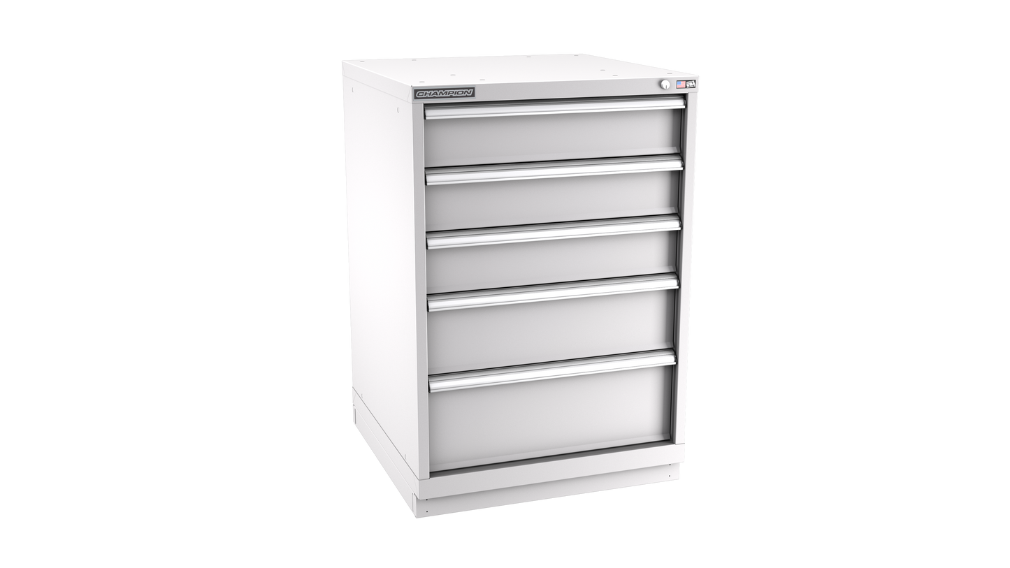 Champion Tool Storage SW1800-0502-ILC-FTB-LG 5-Drawer Standard Depth Modular Cabinet SW0502 | 28-1/4"W x 41-3/4"H x 28-1/2"D, Light Gray