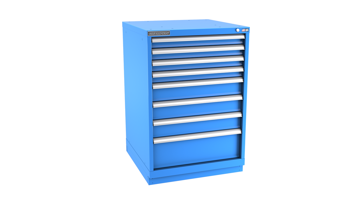 Champion Tool Storage SW1800-0801-ILC-FTB-BB 8-Drawer Standard Depth Modular Cabinet SW0801 | 28-1/4"W x 41-3/4"H x 28-1/2"D, Bright Blue