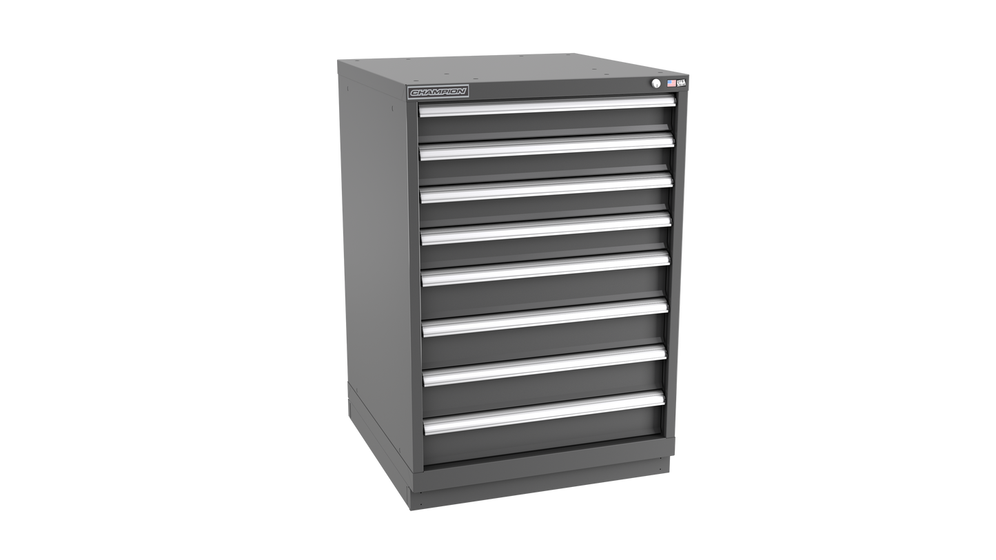 Champion Tool Storage SW1800-0802-ILC-FTB-DG 8-Drawer Standard Depth Modular Cabinet SW0802 | 28-1/4"W x 41-3/4"H x 28-1/2"D, Dark Gray