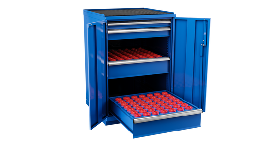 Champion Tool Storage SW180030-FTB-BB 2-Door Standard Depth CNC Cabinet SW180030 | 28-1/4"W x 41-3/4"H x 28-1/2"D, Bright Blue
