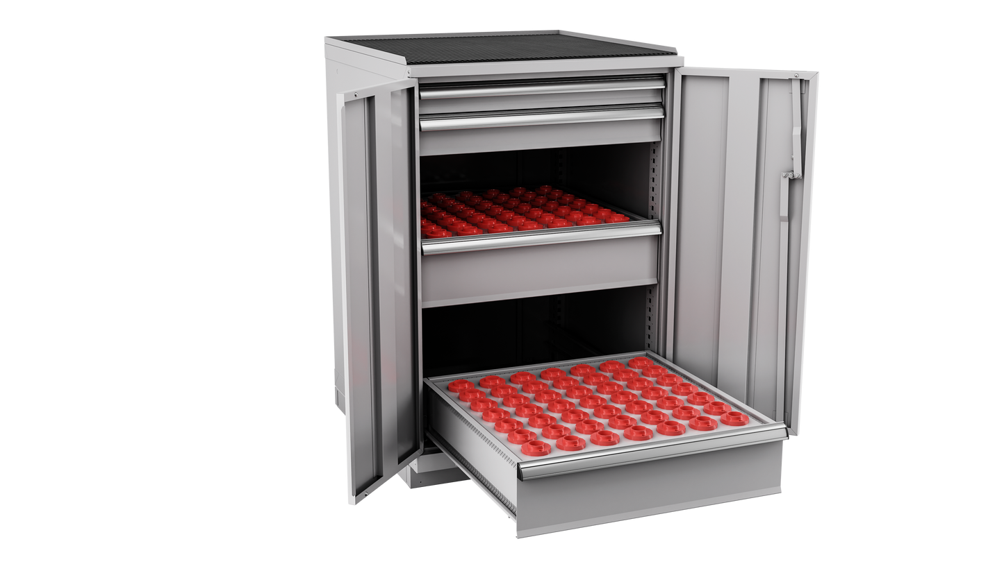 Champion Tool Storage SW180030-FTB-LG 2-Door Standard Depth CNC Cabinet SW180030 | 28-1/4"W x 41-3/4"H x 28-1/2"D, Light Gray