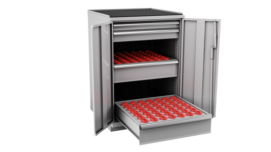 Champion Tool Storage SW180030-FTB-LG 2-Door Standard Depth CNC Cabinet SW180030 | 28-1/4"W x 41-3/4"H x 28-1/2"D, Light Gray