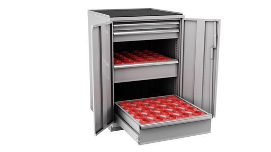 Champion Tool Storage SW180050-FTB-LG 2-Door Standard Depth CNC Cabinet SW180050 | 28-1/4"W x 41-3/4"H x 28-1/2"D, Light Gray