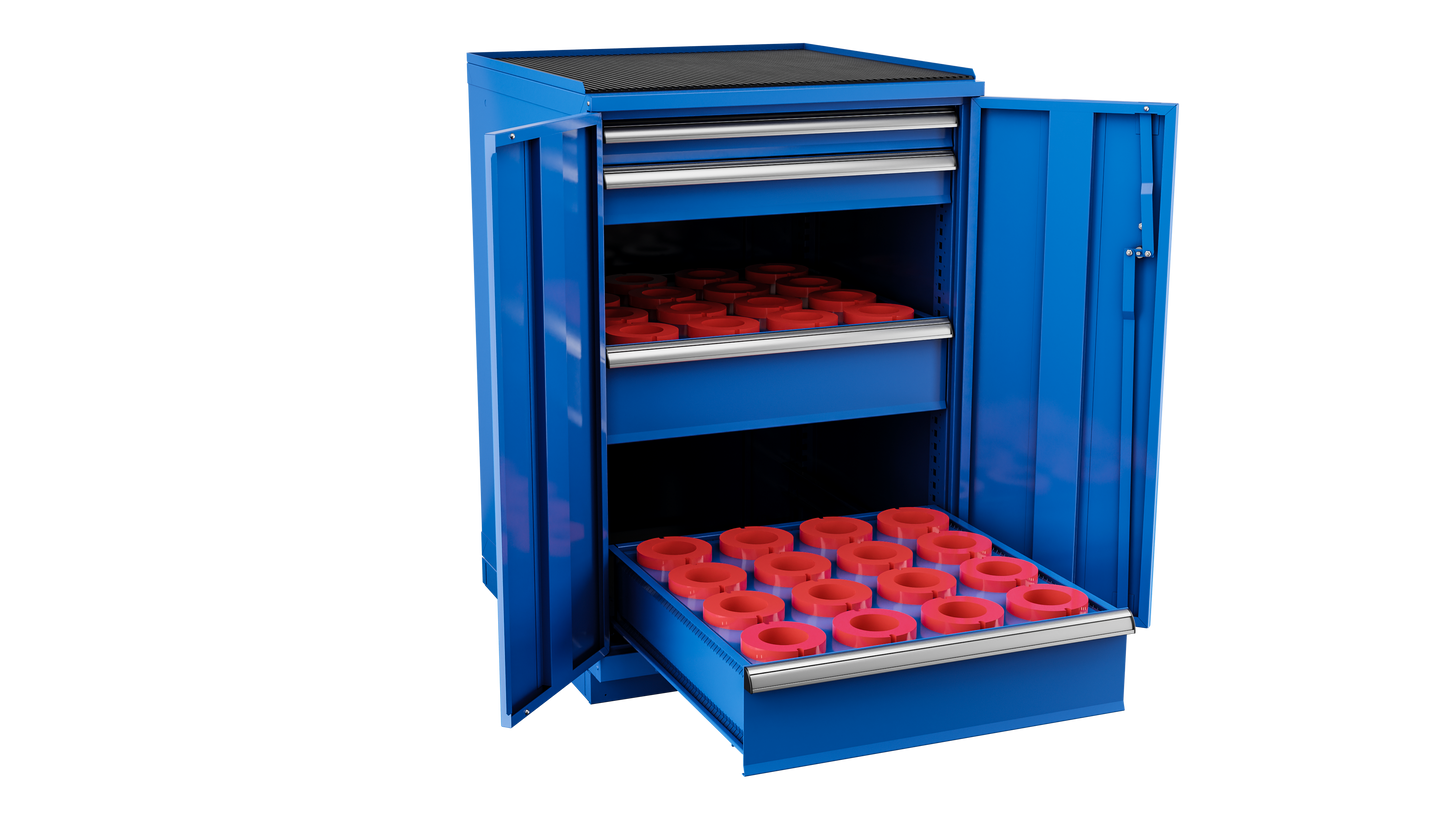 Champion Tool Storage SW1800H100-FTB-BB 2-Door Standard Depth CNC Cabinet SW1800H100 | 28-1/4"W x 41-3/4"H x 28-1/2"D, Bright Blue