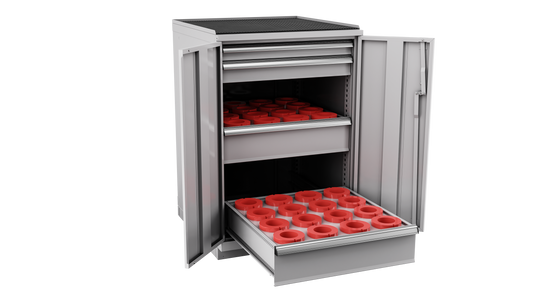 Champion Tool Storage SW1800H100-FTB-LG 2-Door Standard Depth CNC Cabinet SW1800H100 | 28-1/4"W x 41-3/4"H x 28-1/2"D, Light Gray