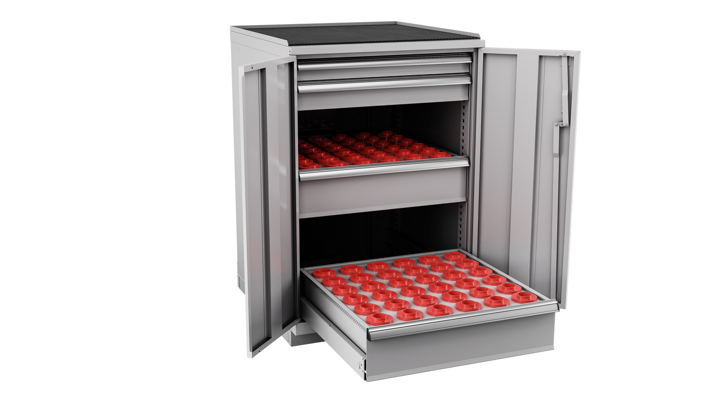 Champion Tool Storage SW1800H40-FTB-LG 2-Door Standard Depth CNC Cabinet SW1800H40 | 28-1/4"W x 41-3/4"H x 28-1/2"D, Light Gray