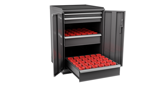 Champion Tool Storage SW1800H63-FTB-DG 2-Door Standard Depth CNC Cabinet SW1800H63 | 28-1/4"W x 41-3/4"H x 28-1/2"D, Dark Gray