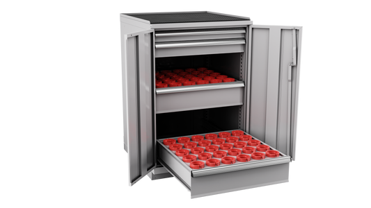 Champion Tool Storage SW1800H63-FTB-LG 2-Door Standard Depth CNC Cabinet SW1800H63 | 28-1/4"W x 41-3/4"H x 28-1/2"D, Light Gray
