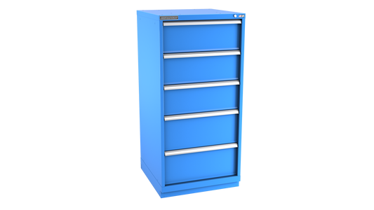 Champion Tool Storage SW2700-0501-ILC-FTB-BB 5-Drawer Standard Depth Modular Cabinet SW0501 | 28-1/4"W x 59-1/2"H x 28-1/2"D, Bright Blue