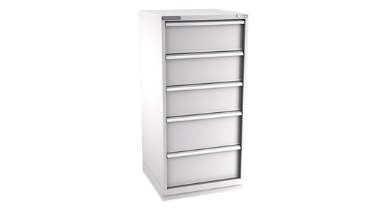 Champion Tool Storage SW2700-0501-ILC-FTB-LG 5-Drawer Standard Depth Modular Cabinet SW0501 | 28-1/4"W x 59-1/2"H x 28-1/2"D, Light Gray