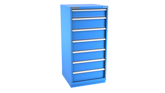 Champion Tool Storage SW2700-0702-ILC-FTB-BB 7-Drawer Standard Depth Modular Cabinet SW0702 | 28-1/4"W x 59-1/2"H x 28-1/2"D, Bright Blue