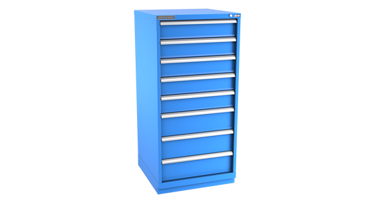 Champion Tool Storage SW2700-0802-ILC-FTB-BB 8-Drawer Standard Depth Modular Cabinet SW0802 | 28-1/4"W x 59-1/2"H x 28-1/2"D, Bright Blue