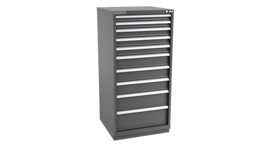 Champion Tool Storage SW2700-1002-ILC-FTB-DG 10-Drawer Standard Depth Modular Cabinet SW1002 | 28-1/4"W x 59-1/2"H x 28-1/2"D, Dark Gray