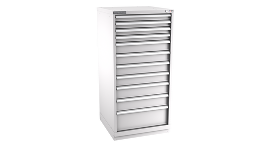 Champion Tool Storage SW2700-1101-ILC-FTB-LG 11-Drawer Standard Depth Modular Cabinet SW1101 | 28-1/4"W x 59-1/2"H x 28-1/2"D, Light Gray