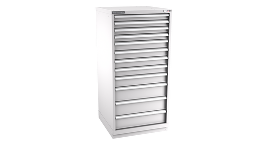 Champion Tool Storage SW2700-1201-ILC-FTB-LG 12-Drawer Standard Depth Modular Cabinet SW1201 | 28-1/4"W x 59-1/2"H x 28-1/2"D, Light Gray