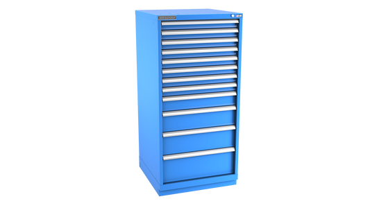 Champion Tool Storage SW2700-1202-ILC-FTB-BB 12-Drawer Standard Depth Modular Cabinet SW1202 | 28-1/4"W x 59-1/2"H x 28-1/2"D, Bright Blue