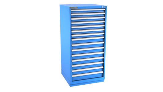 Champion Tool Storage SW2700-1501-ILC-FTB-BB 15-Drawer Standard Depth Modular Cabinet SW1501 | 28-1/4"W x 59-1/2"H x 28-1/2"D, Bright Blue