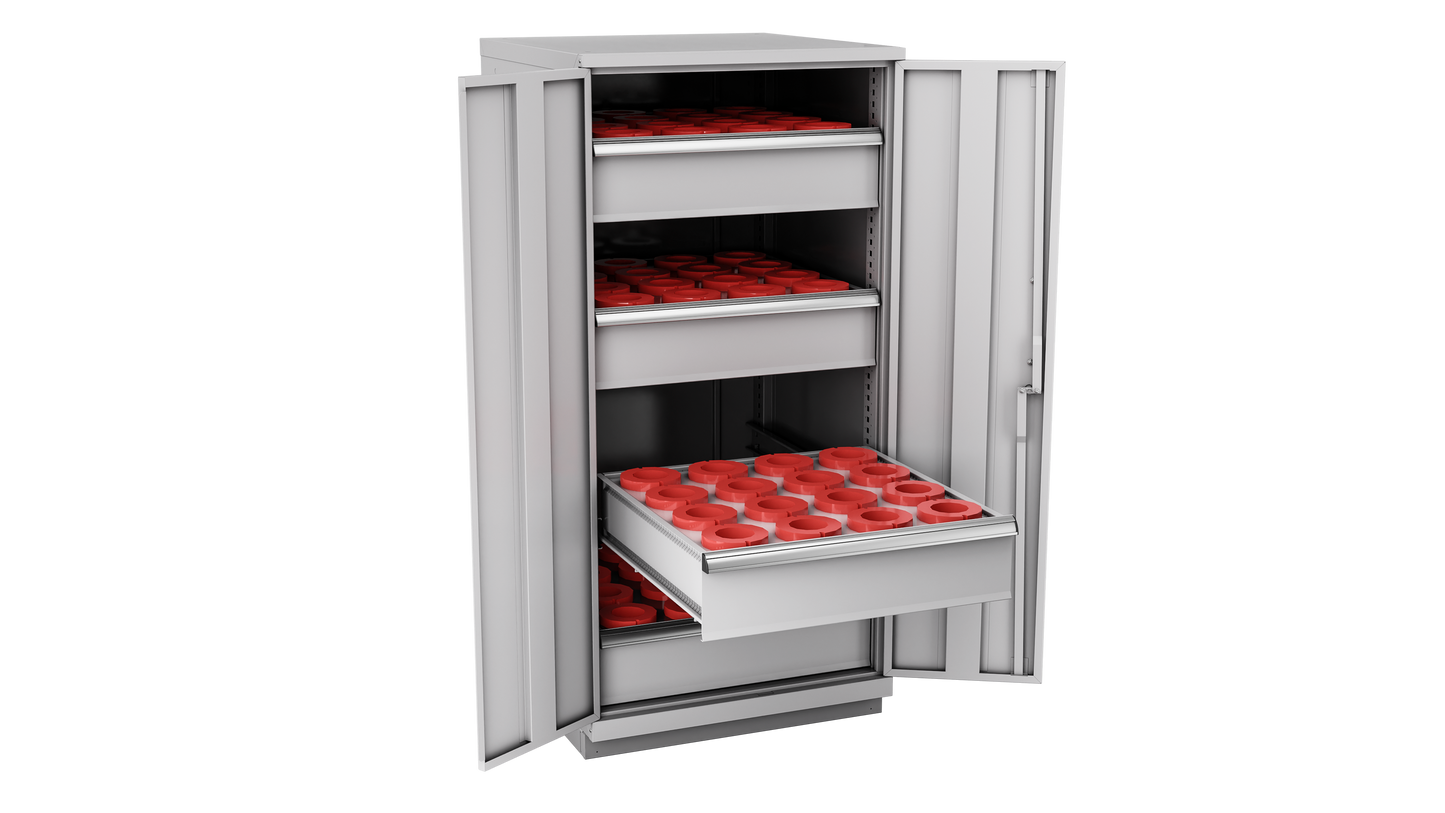 Champion Tool Storage SW2700H100-FTB-LG 2-Door Standard Depth CNC Cabinet SW2700H100 | 28-1/4"W x 59-1/2"H x 28-1/2"D, Light Gray
