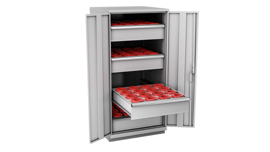 Champion Tool Storage SW2700H100-FTB-LG 2-Door Standard Depth CNC Cabinet SW2700H100 | 28-1/4"W x 59-1/2"H x 28-1/2"D, Light Gray