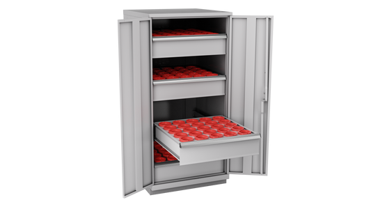 Champion Tool Storage SW2700H80-FTB-LG 2-Door Standard Depth CNC Cabinet SW2700H80 | 28-1/4"W x 59-1/2"H x 28-1/2"D, Light Gray