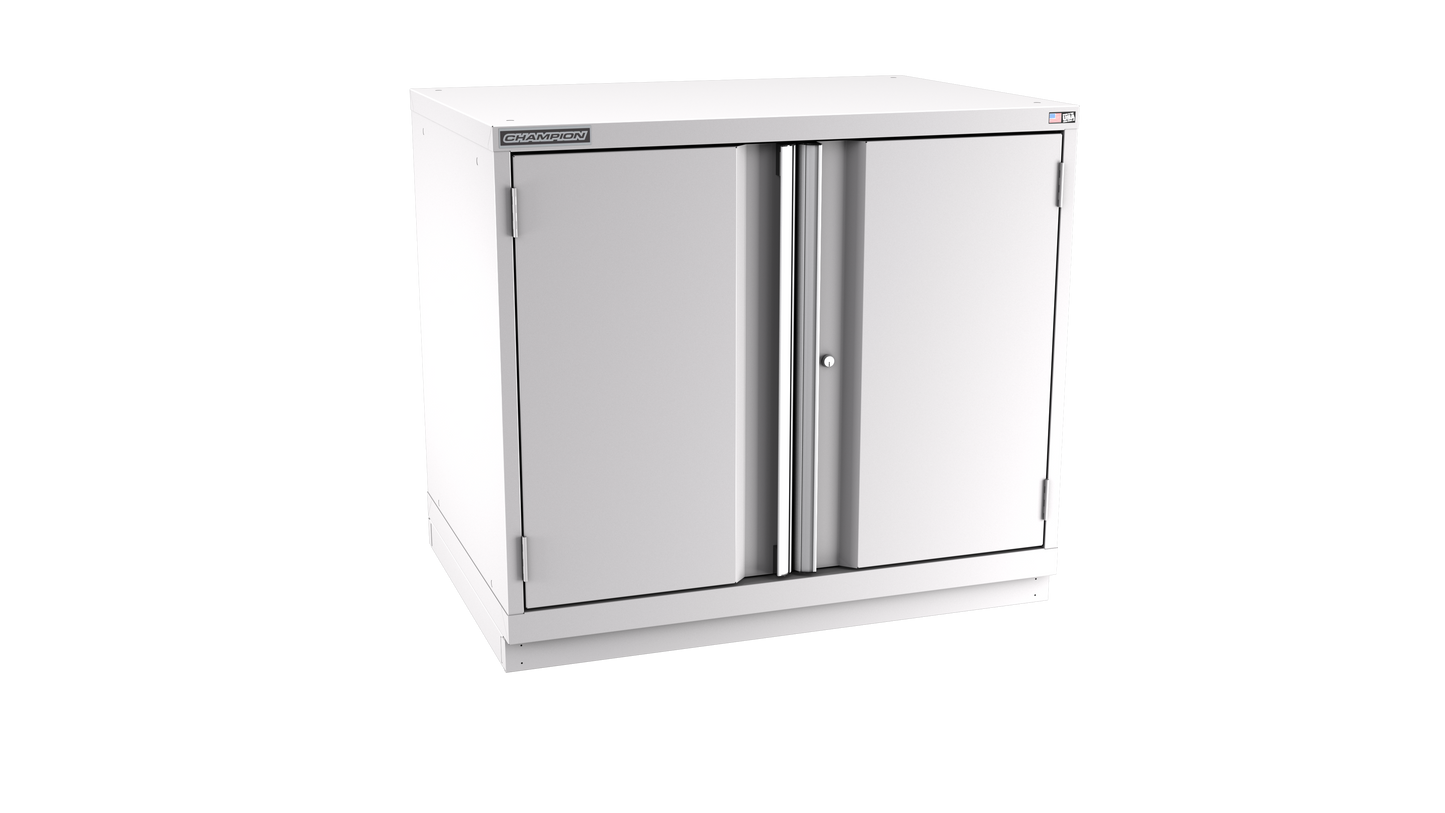 Champion Tool Storage SWPS1500-2FDIL-FTB-LG 2-Door Shallow Depth Modular Cabinet SWPS1500 | 40-1/4"W x 35-7/8"H x 22-1/2"D, Light Gray