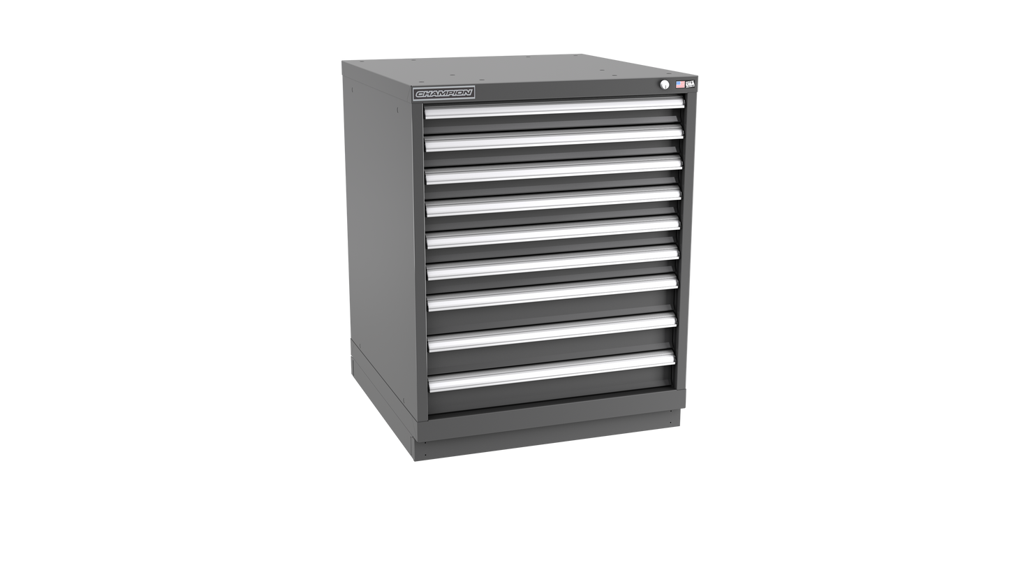 Champion Tool Storage SWS1500-0901-ILC-FTB-DG 9-Drawer Shallow Depth Modular Cabinet SWS0901 | 28-1/4"W x 35-7/8"H x 22-1/2"D, Dark Gray