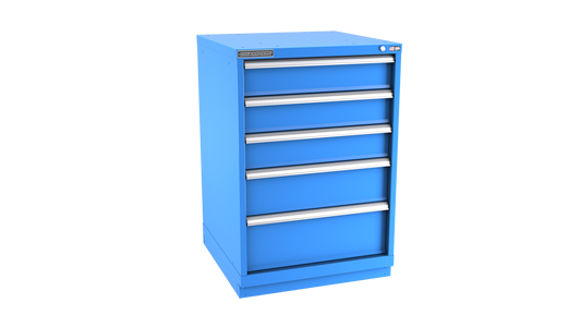 Champion Tool Storage SWS1800-0502-ILC-FTB-BB 5-Drawer Shallow Depth Modular Cabinet SWS0502 | 28-1/4"W x 41-3/4"H x 22-1/2"D, Bright Blue