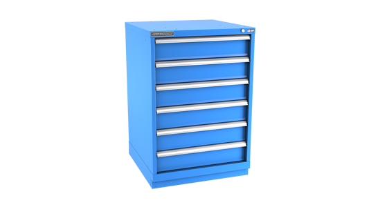 Champion Tool Storage SWS1800-0601-ILC-FTB-BB 6-Drawer Shallow Depth Modular Cabinet SWS0601 | 28-1/4"W x 41-3/4"H x 22-1/2"D, Bright Blue