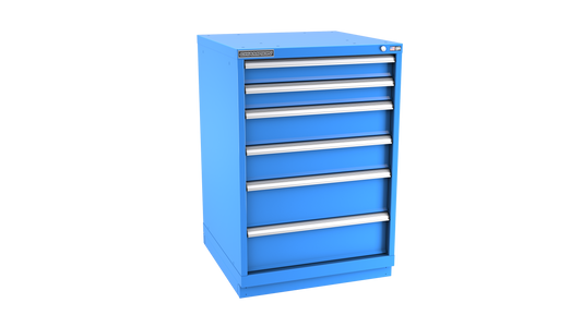 Champion Tool Storage SWS1800-0602-ILC-FTB-BB 6-Drawer Shallow Depth Modular Cabinet SWS0602 | 28-1/4"W x 41-3/4"H x 22-1/2"D, Bright Blue