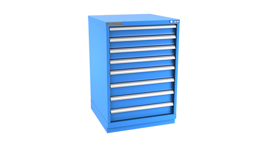 Champion Tool Storage SWS1800-0802-ILC-FTB-BB 8-Drawer Shallow Depth Modular Cabinet SWS0802 | 28-1/4"W x 41-3/4"H x 22-1/2"D, Bright Blue