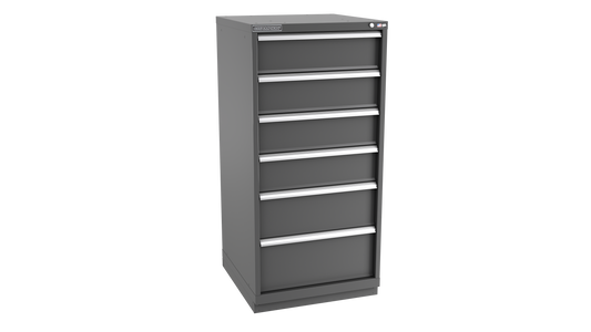 Champion Tool Storage SWS2700-0601-ILC-FTB-DG 6-Drawer Shallow Depth Modular Cabinet SWS0601 | 28-1/4"W x 59-1/2"H x 22-1/2"D, Dark Gray