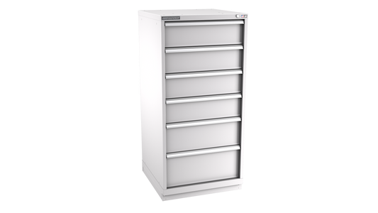 Champion Tool Storage SWS2700-0601-ILC-FTB-LG 6-Drawer Shallow Depth Modular Cabinet SWS0601 | 28-1/4"W x 59-1/2"H x 22-1/2"D, Light Gray