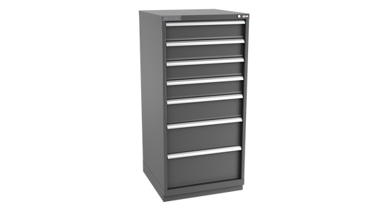 Champion Tool Storage SWS2700-0701-ILC-FTB-DG 7-Drawer Shallow Depth Modular Cabinet SWS0701 | 28-1/4"W x 59-1/2"H x 22-1/2"D, Dark Gray