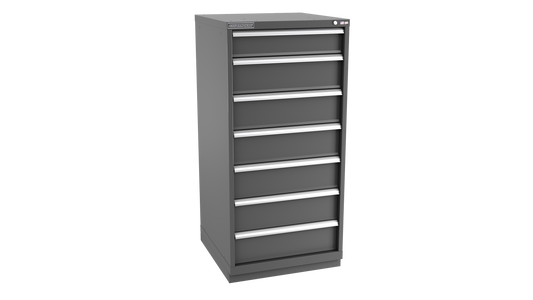 Champion Tool Storage SWS2700-0702-ILC-FTB-DG 7-Drawer Shallow Depth Modular Cabinet SWS0702 | 28-1/4"W x 59-1/2"H x 22-1/2"D, Dark Gray