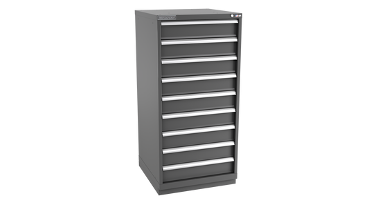 Champion Tool Storage SWS2700-0901-ILC-FTB-DG 9-Drawer Shallow Depth Modular Cabinet SWS0901 | 28-1/4"W x 59-1/2"H x 22-1/2"D, Dark Gray