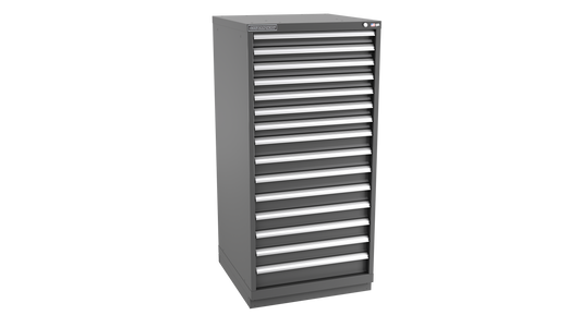 Champion Tool Storage SWS2700-1501-ILC-FTB-DG 15-Drawer Shallow Depth Modular Cabinet SWS1501 | 28-1/4"W x 59-1/2"H x 22-1/2"D, Dark Gray