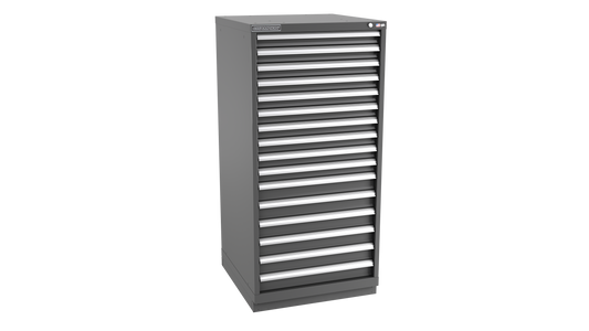 Champion Tool Storage SWS2700-1601-ILC-FTB-DG 16-Drawer Shallow Depth Modular Cabinet SWS1601 | 28-1/4"W x 59-1/2"H x 22-1/2"D, Dark Gray