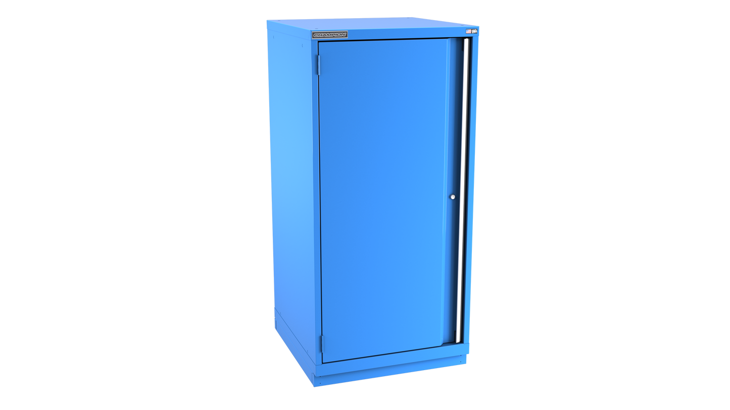 Champion Tool Storage SWS2700-FDIL-FTB-BB 1-Door Shallow Depth Modular Cabinet SWS2700 | 28-1/4"W x 59-1/2"H x 22-1/2"D, Bright Blue