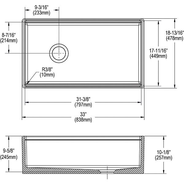 Elkay SWUF13320CBWH Fireclay 33" x 18-13/16" x 9-5/8" Single Bowl Farmhouse Workstation Sink Kit White