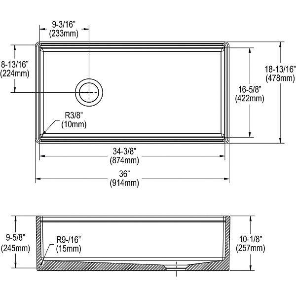 Elkay SWUF13620CBWH Fireclay 36" x 18-13/16" x 9-5/8" Single Bowl Farmhouse Workstation Sink Kit White